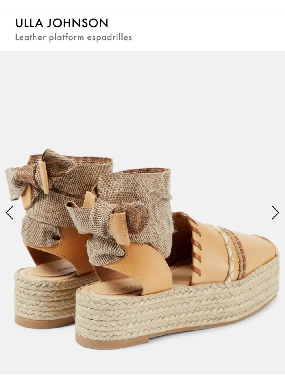 Ulla Johnson Leather platform espadrilles NWT SIZE 38